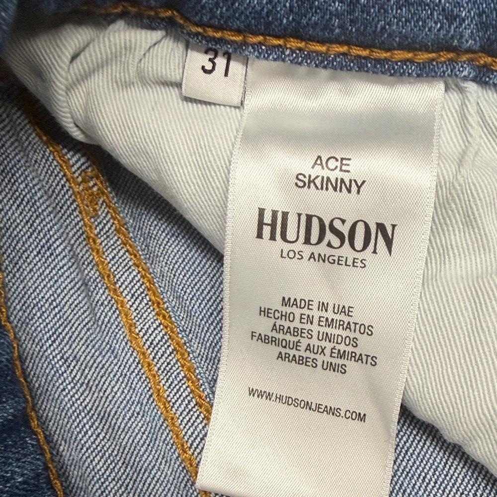 HUDSON Men's Medium Blue Ace slim straight Jeans size 31 - Picture 8 of 11